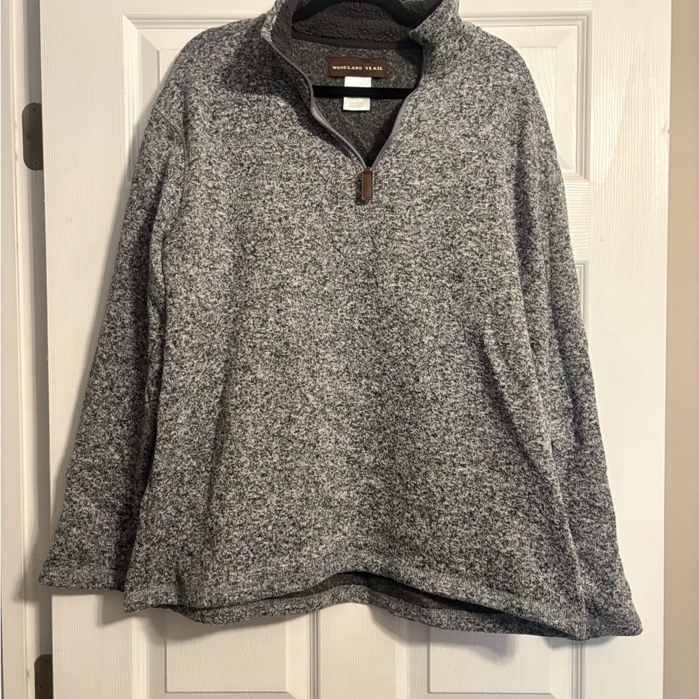 Heathered Gray Zip-Up Sweater